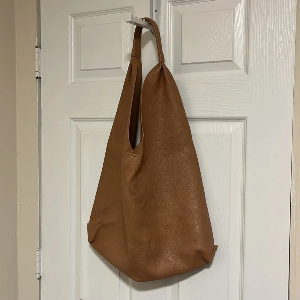 Shiraleah Tan Pebbled Leather Hobo Bag